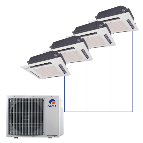 Кассетная мульти-сплит-система Gree R32 на 4 комнаты