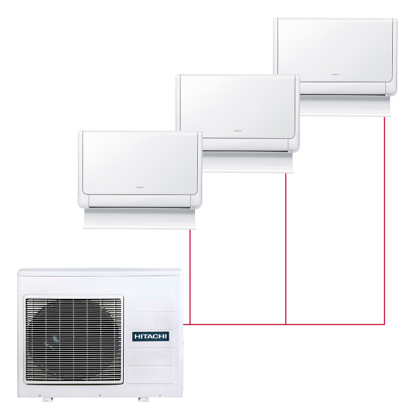 Напольная мульти-сплит-система Hitachi на 3 комнаты