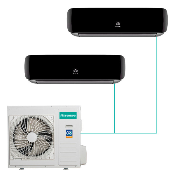 Настенная мульти-сплит-система Hisense Premium Black FM DC Inverter на 2 комнаты