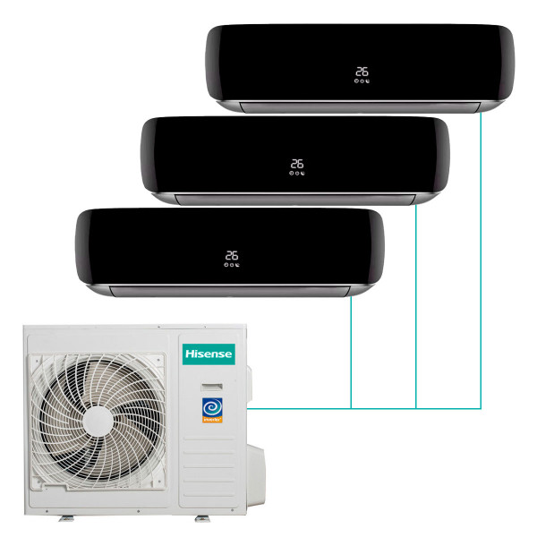 Настенная мульти-сплит-система Hisense Premium Black FM DC Inverter на 3 комнаты