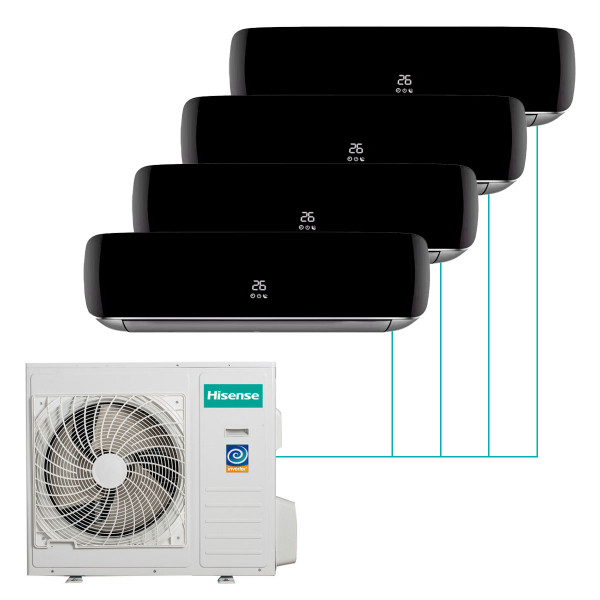 Настенная мульти-сплит-система Hisense Premium Black FM DC Inverter на 4 комнаты