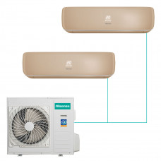 Настенная мульти-сплит-система Hisense Premium Champagne FM DC Inverter на 2 комнаты