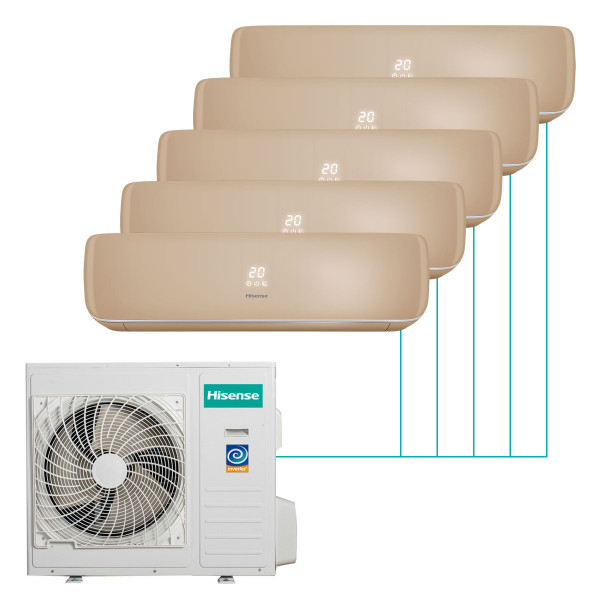 Настенная мульти-сплит-система Hisense Premium Champagne FM DC Inverter на 5 комнат