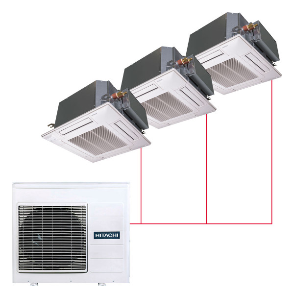 Кассетная мульти-сплит-система Hitachi на 3 комнаты