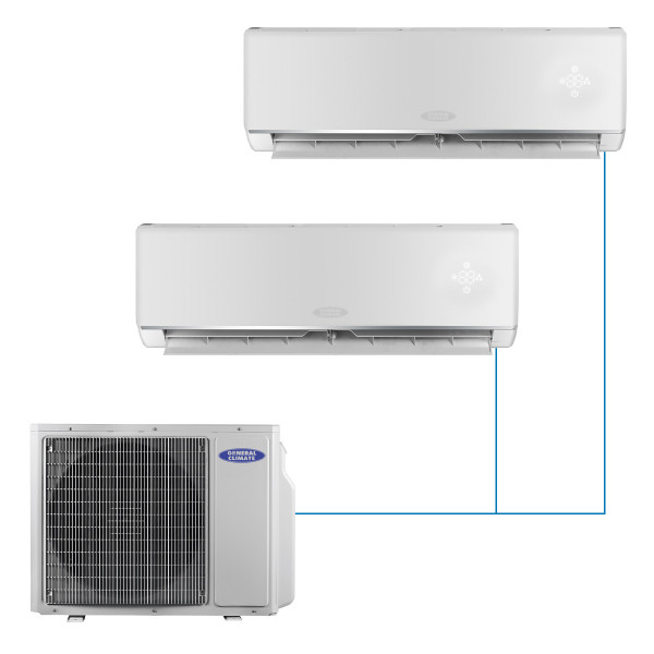 Настенная мульти-сплит-система General-Climate Free Multi 2 (WiFi) на 2 комнаты