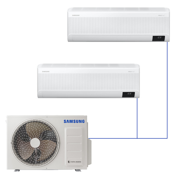 Настенная мульти-сплит-система Samsung WindFree на 2 комнаты