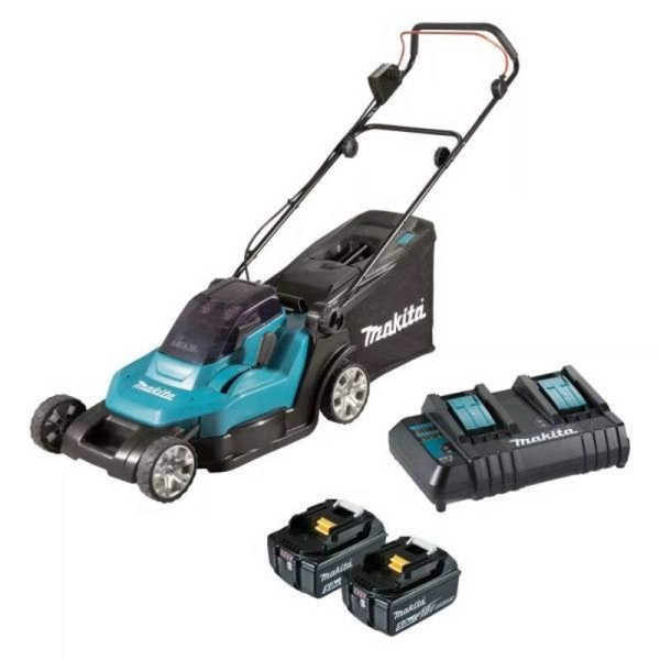 Аккумуляторная газонокосилка Makita DLM432PT2, 36В. 2х5Ач.