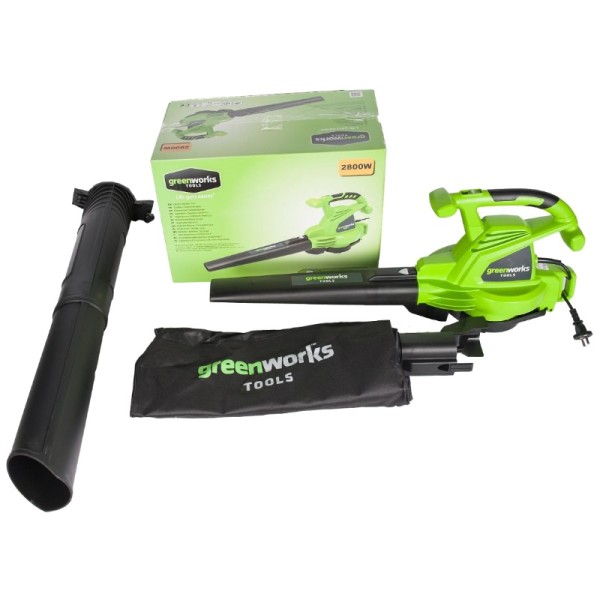 Воздуходув-пылесос Greenworks GBV2800, 2800 Вт