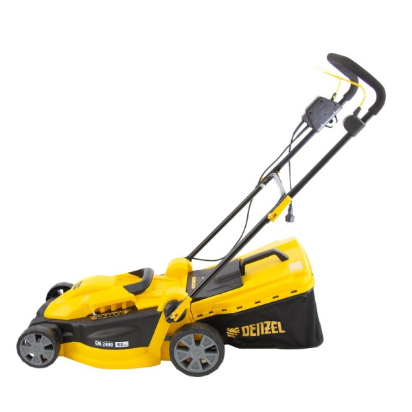 Газонокосилка электрическая Denzel GM-2000 96618, 2000 Вт, ширина 43 см, травосборник 45 л.