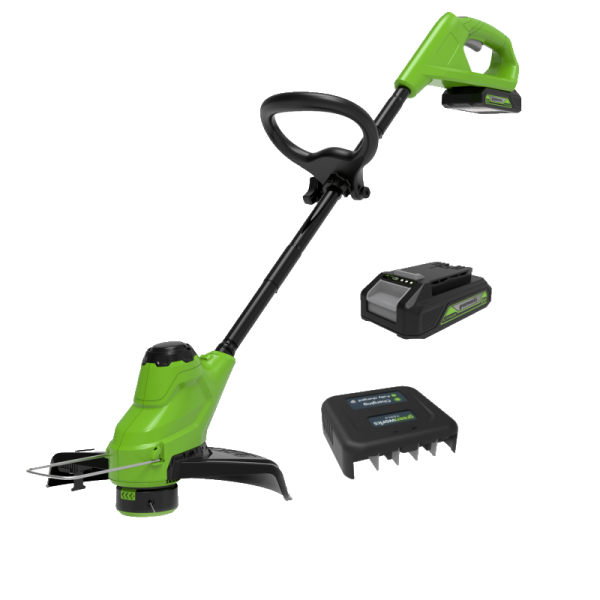 Аккумуляторный триммер Greenworks G24LT25K2 24В в комплекте с АКБ 2АЧ и ЗУ
