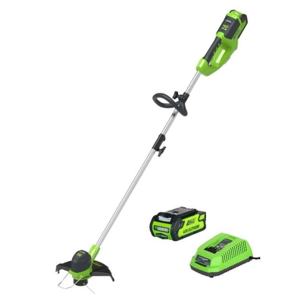 Аккумуляторный триммер Greenworks G40LTK4 40В 2101507UB в комплекте с АКБ и ЗУ