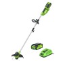 Аккумуляторный триммер Greenworks G40LTK4 40В 2101507UB в комплекте с АКБ и ЗУ