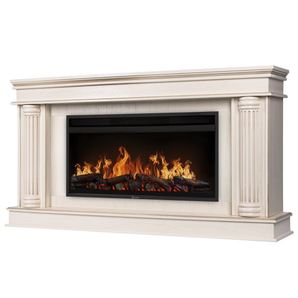 Каминокомплект: Очаг Electrolux EFP/P-3620LS, портал Olympia 42/40/36, сл. кость с зол. патиной