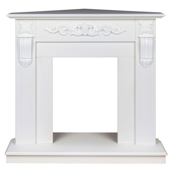 Портал каминный из МДФ угловой RealFlame Dominica Corner белый матовый, под очаги (Majestic, Fobos, Eugene, 3D Olympic)
