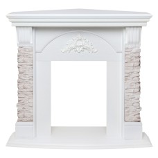 Портал каминный из МДФ угловой RealFlame Athena Corner серый белый, угловой